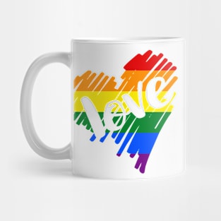 Gay Pride Rainbow Scribble Heart From Ricaso Mug